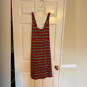 Columbia Dress Multi-Color Print Stretch Fabric Adjustable straps Knee-Length L